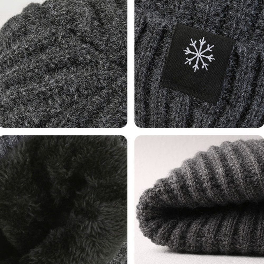 Cachito Strickmütze Wintermütze Halswärmer Set für Herren Damen Beanie Strickmütze mit Wollfutter und Ohrklappen, Warme Loop Schal