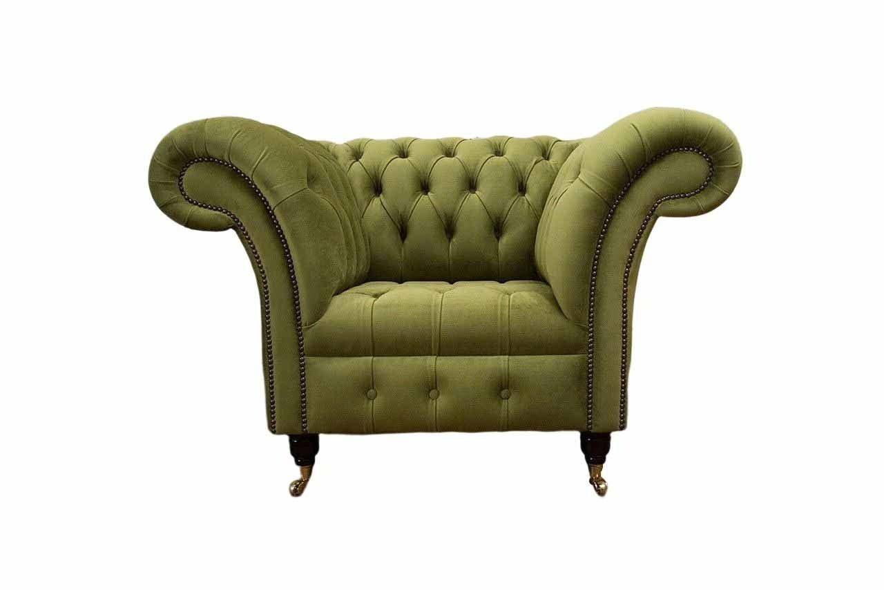 JVmoebel Sessel Chesterfield Design Sessel Couch Polster Luxus Textil Couchen, Made In Europe