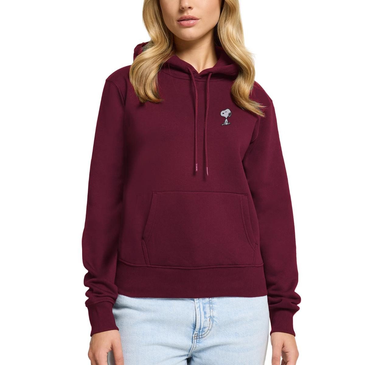 Spreadshirt Hoodie Peanuts Snoopy Stick Niedlich Damen Premium Hoodie (1-tlg)
