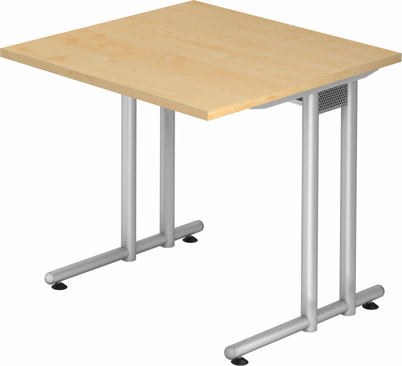Schreibtisch Dekor: bümö Eiche x 120 - Serie-N, 80 cm Rechteck: Schreibtisch