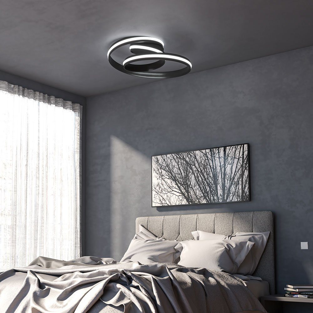 Decke verbaut, Ringe LED Wohnzimmerleuchte dimmbar LED fest Warmweiß, etc-shop Deckenleuchte Modern LED-Leuchtmittel Deckenleuchte,