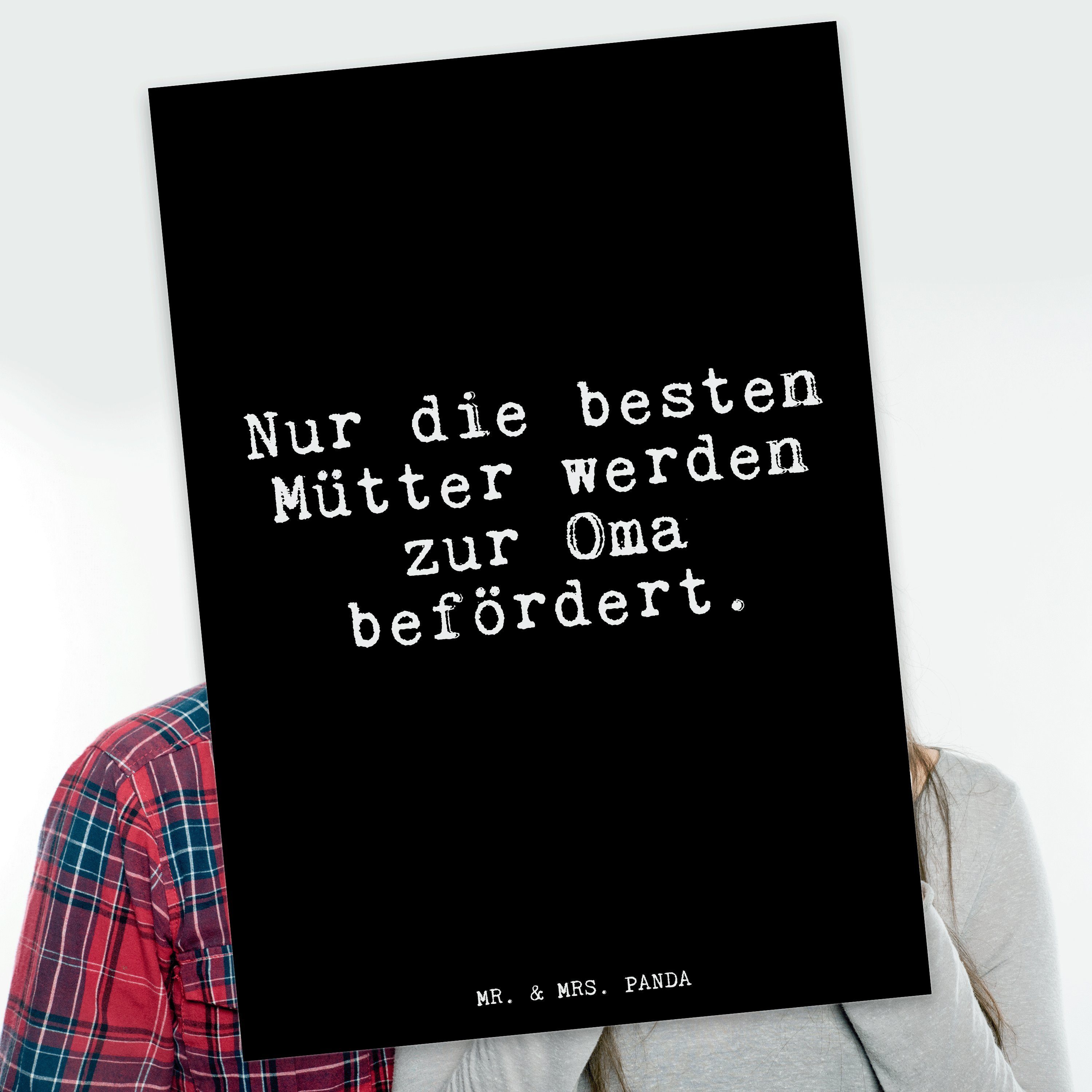 Mr. & Mrs. Panda Postkarte »Nur die besten Mütter... Schwarz
