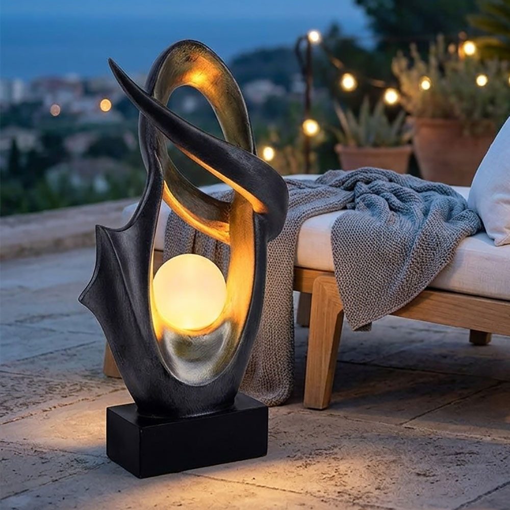 GLOBO LIGHTING Gartenleuchte, LED-Leuchtmittel fest verbaut, LED Solar Deko Außen Lampe Feuer Effekt Garten Terrassen