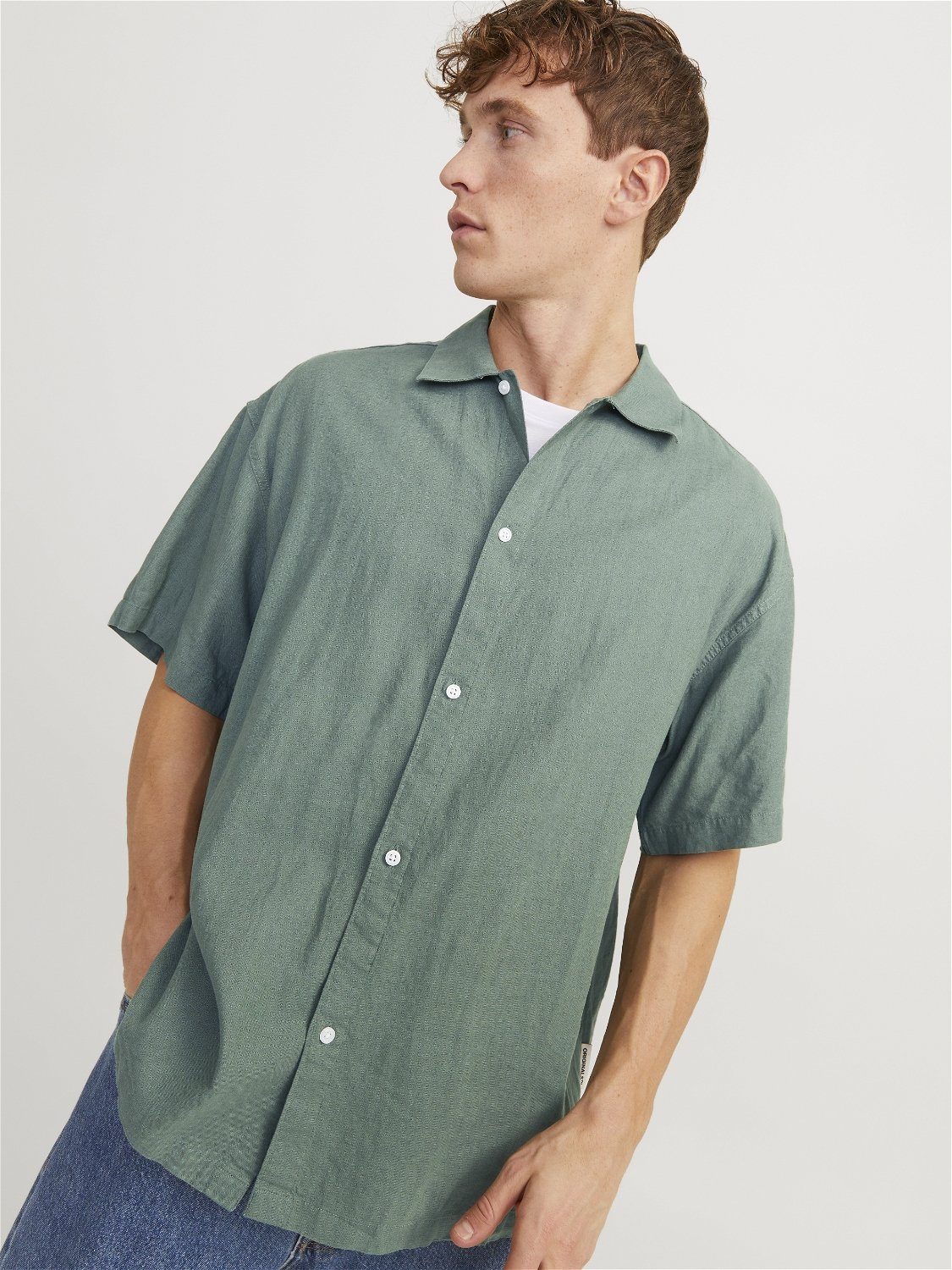 Jack & Jones Kurzarmhemd JORFARO LINEN OVERSIZED SHIRT SS SN günstig online kaufen
