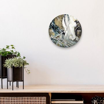 DEQORI Wanduhr 'Flüssiger Marmoreffekt' (Glas Glasuhr modern Wand Uhr Design Küchenuhr)