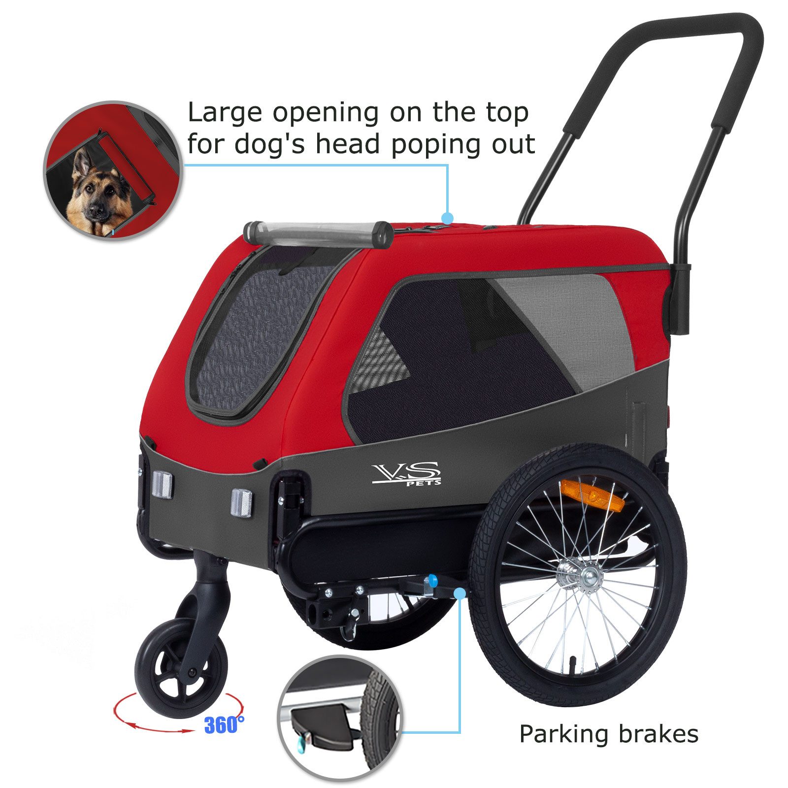 TIGGO Fahrradhundeanhänger Tiggo Medium Hundeanhänger & Buggy 2in1 Fahrradanhänger Hundebuggy
