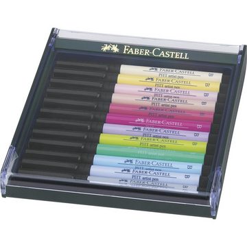 Faber-Castell Künstlerstift Faber-Castell Pitt Artist Pen Brush Tuschestift - 12x Pastell