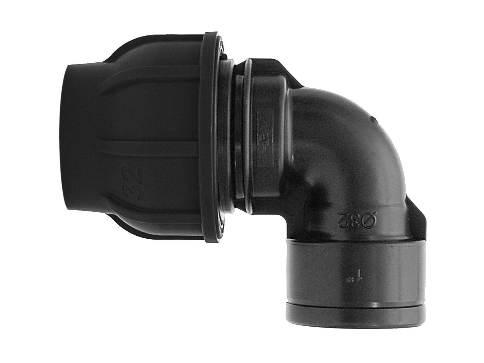 Rohrverbinder Plast Klemmverbinder Winkel 90° mit IG - für PE-Rohr - DVGW zugelassen