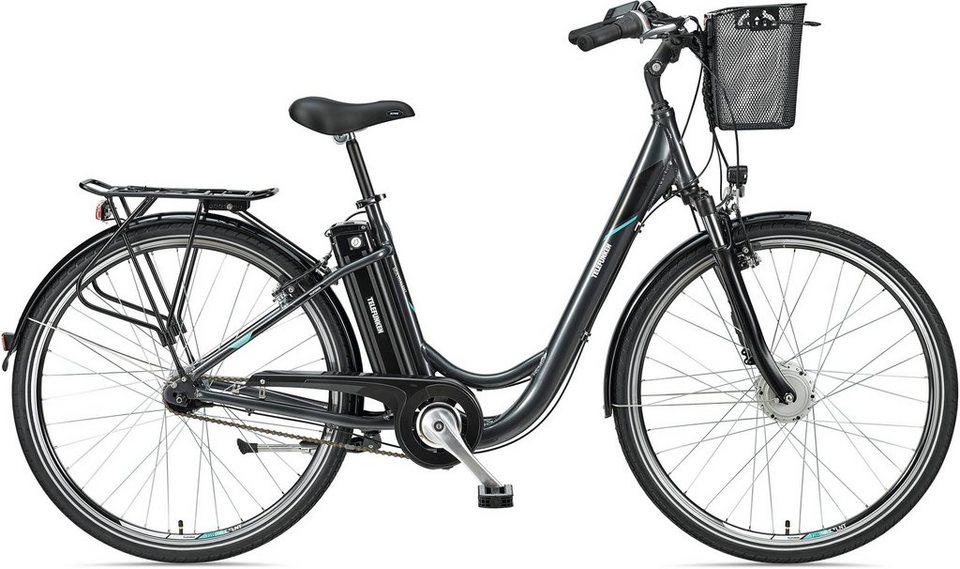 Telefunken E-Bike »Multitalent RC840«, 7 Gang Shimano Nexus Schaltwerk, Frontmotor 250 W, mit Fahrradkorb
