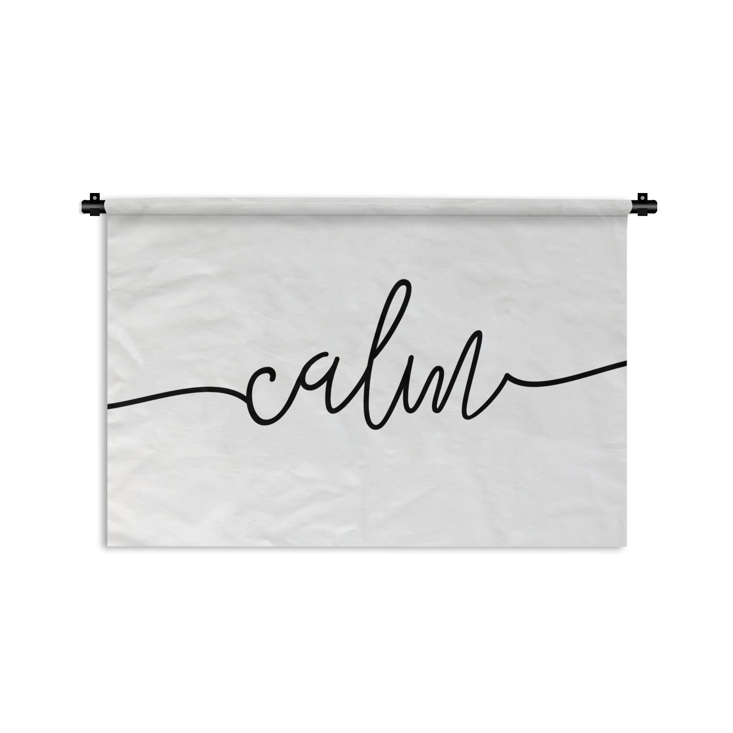 MuchoWow Wanddekoobjekt Zitate - 'Calm' - Sprichwort - Schwarz und weiß, Wanddeko für Wohnzimmer, Schlafzimmer, Kleid, Wandbehang, Kinderzimmer