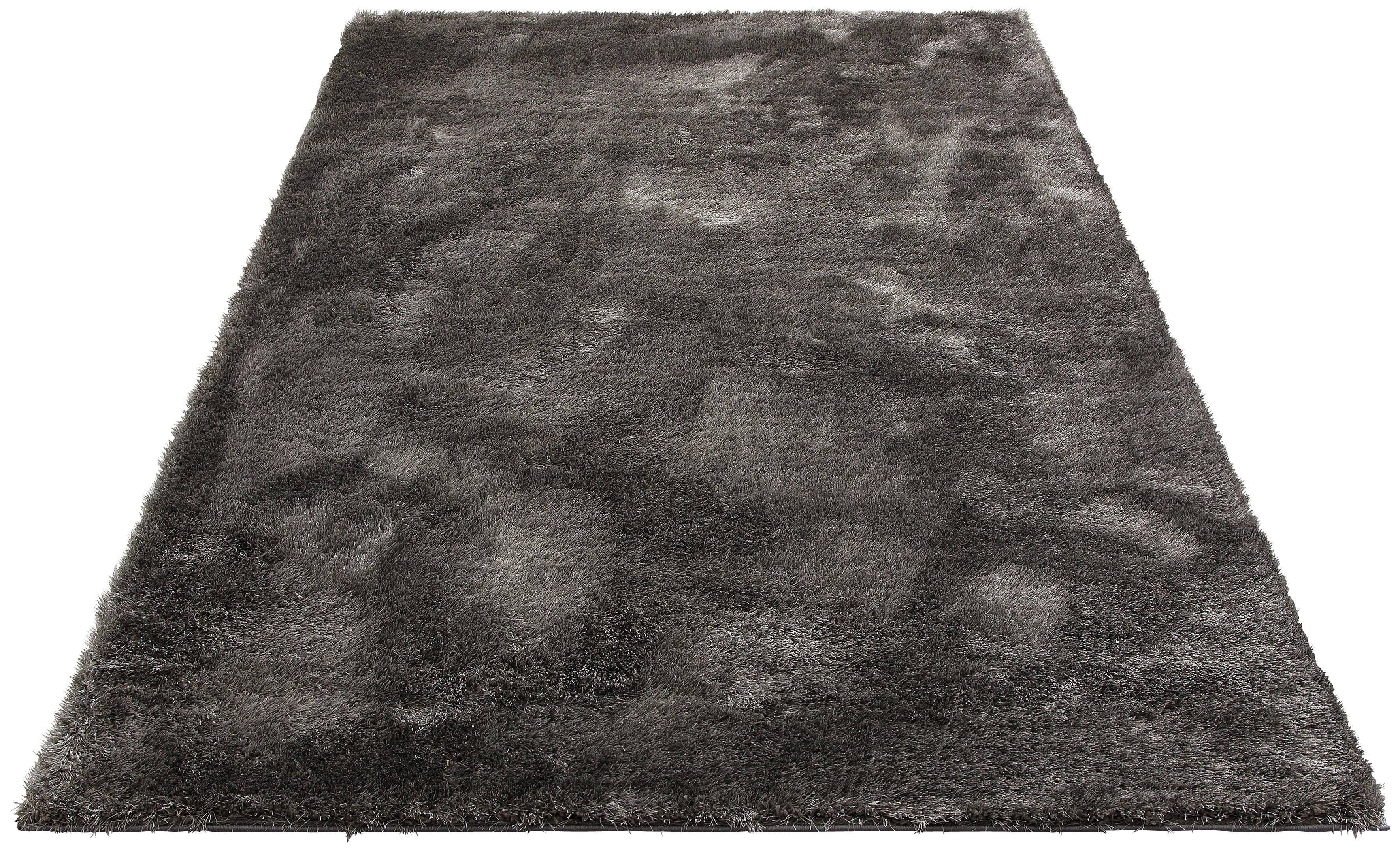 Hochflor-Teppich Mikro Soft Super, my home, rechteckig, Höhe: 50 mm, besonders weich durch Mikrofaser, extra flauschig, einfarbig, weich grau