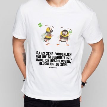 Mr. & Mrs. Panda T-Shirt Hummeln mit Kleeblatt - Weiß - Geschenk, lustige Sprüche, glücklich s (1-tlg)