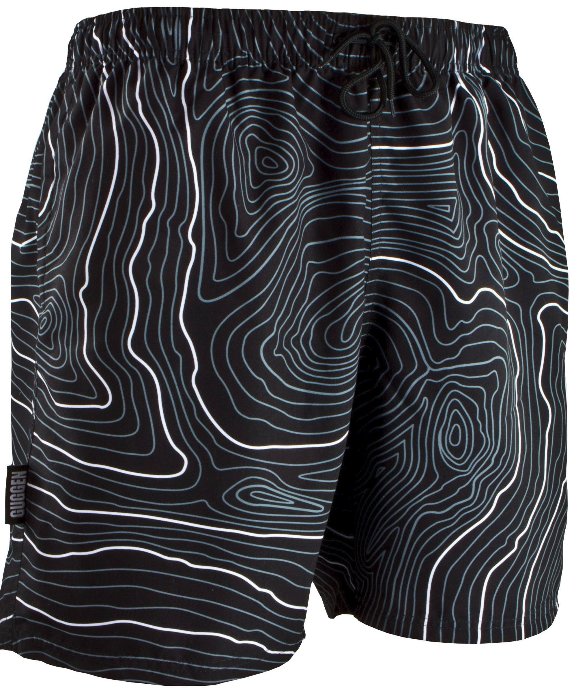 GUGGEN Mountain Badehose Badehose Herren Badeshorts Schnelltrocknend Boardshorts Beachshorts Streifen Karriert Badeshorts mit Kordel Gummizug Innenslip