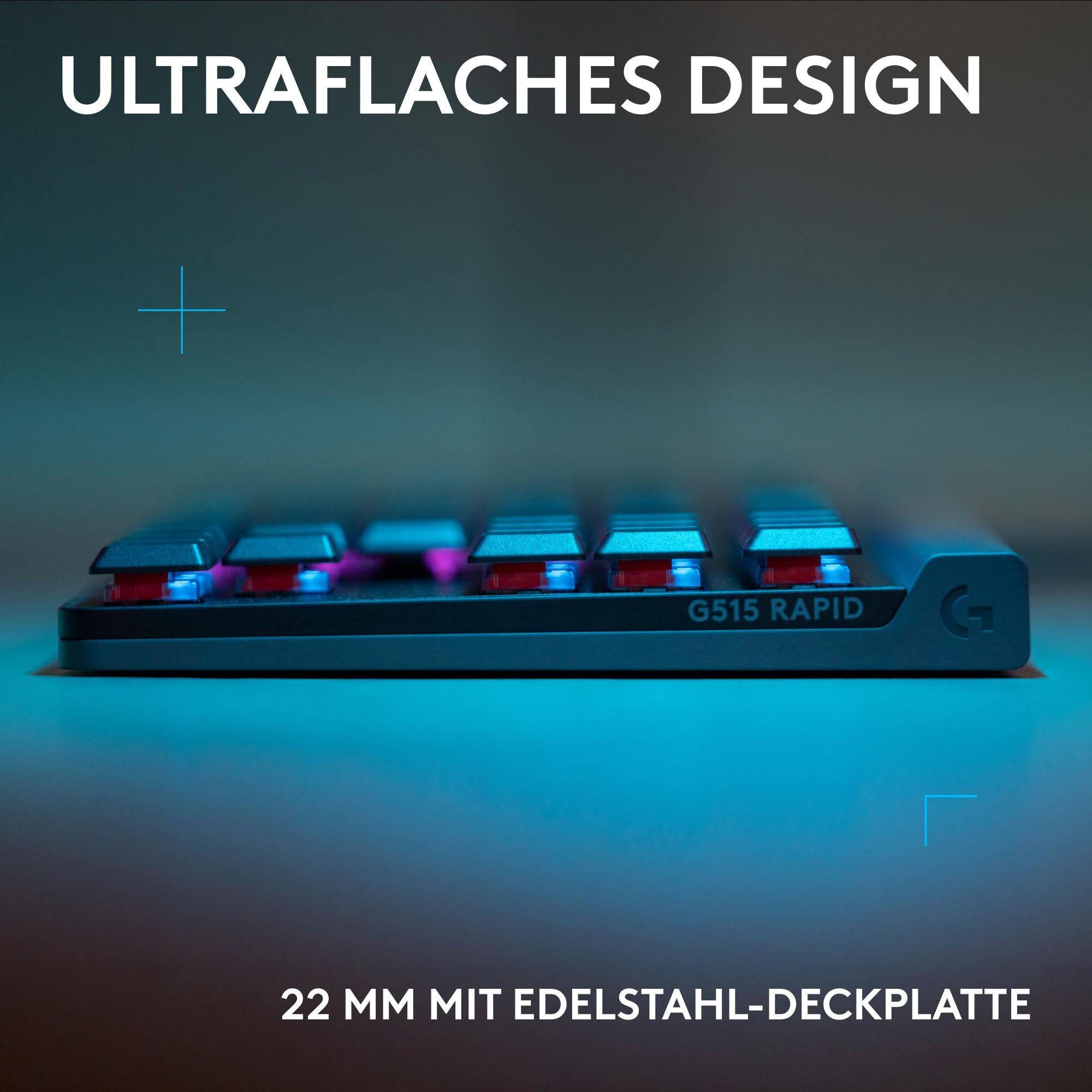 Logitech G515 Rapid TKL Tastatur (Compact Gaming Tastatur, Mechanische Tasten, Schwarz)
