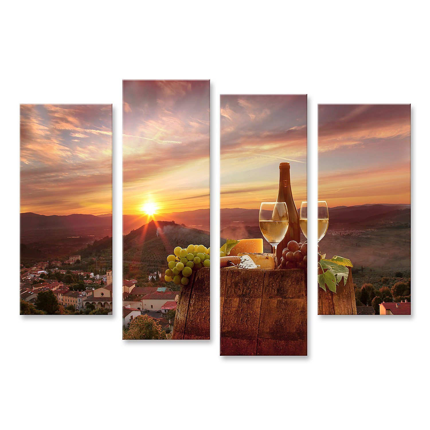 Leinwandbild Bild auf Leinwand Weinberg in Chianti Toskana Wandbild Poster Kunstdru