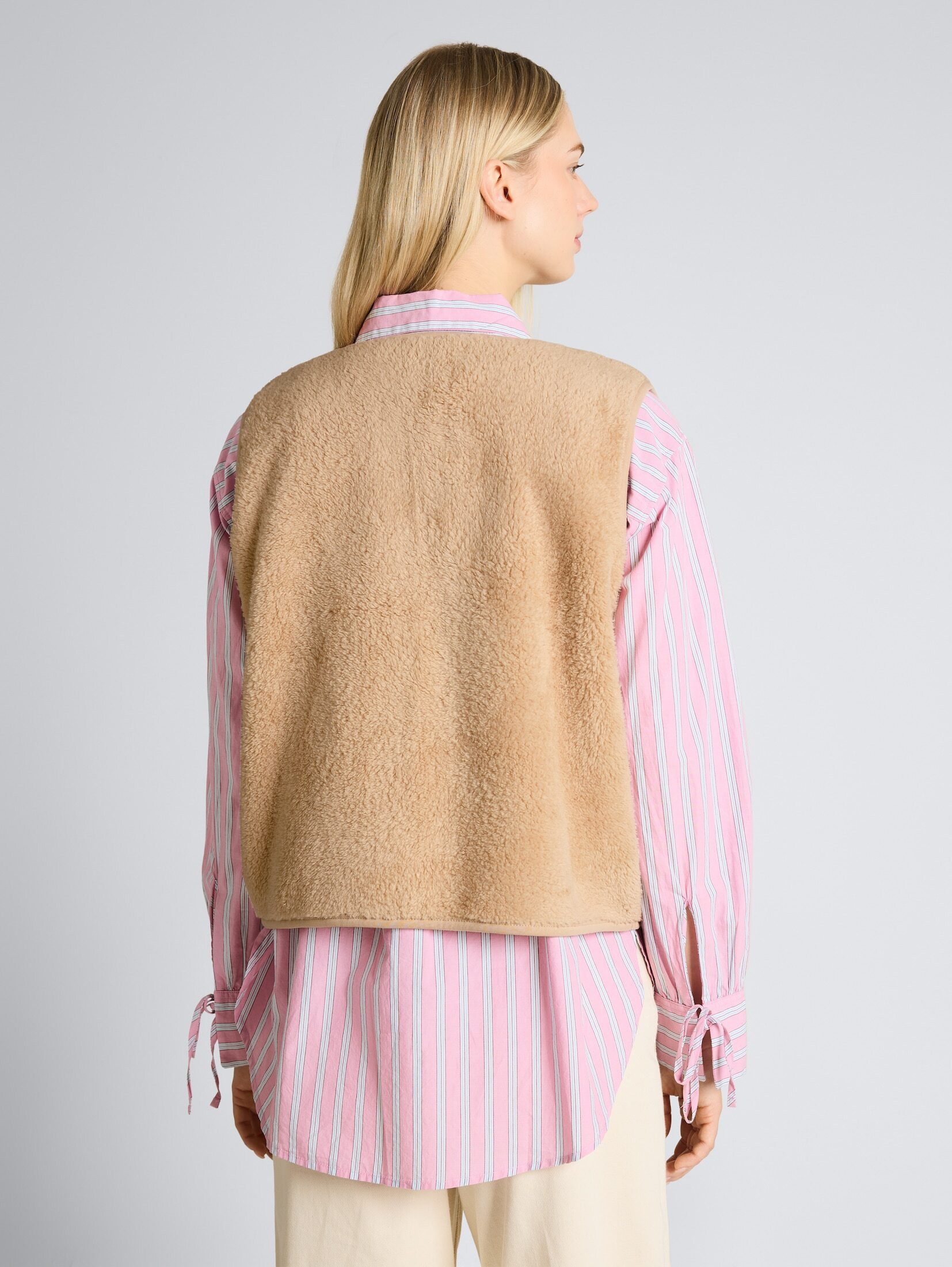 TOM TAILOR Denim Sweatjacke Strick & Sweatshirts Loose Fit Teddy Weste