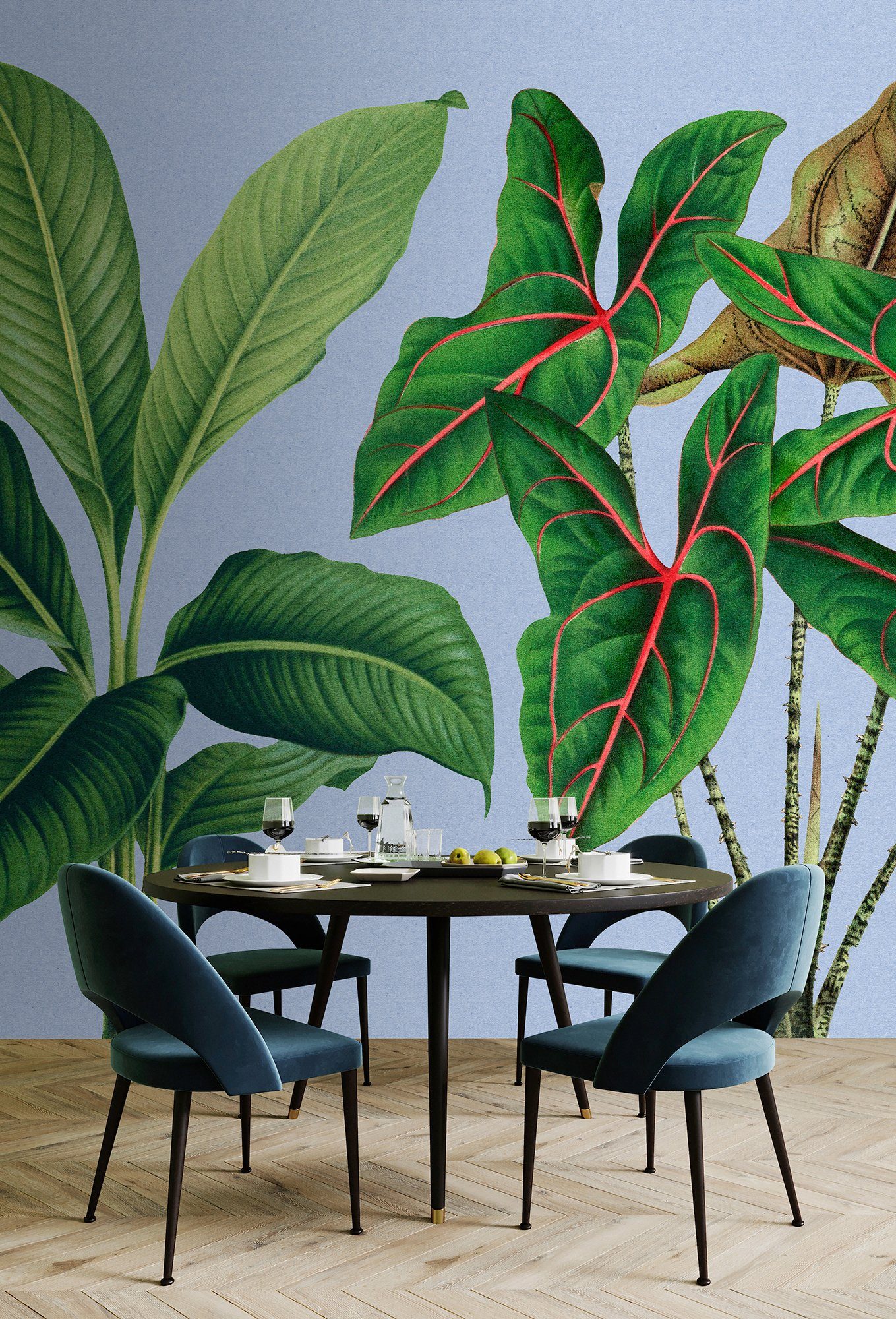 glatt, Garden, Walls walls Wand by blau-grün Leaf Vlies, Fototapete Patel living