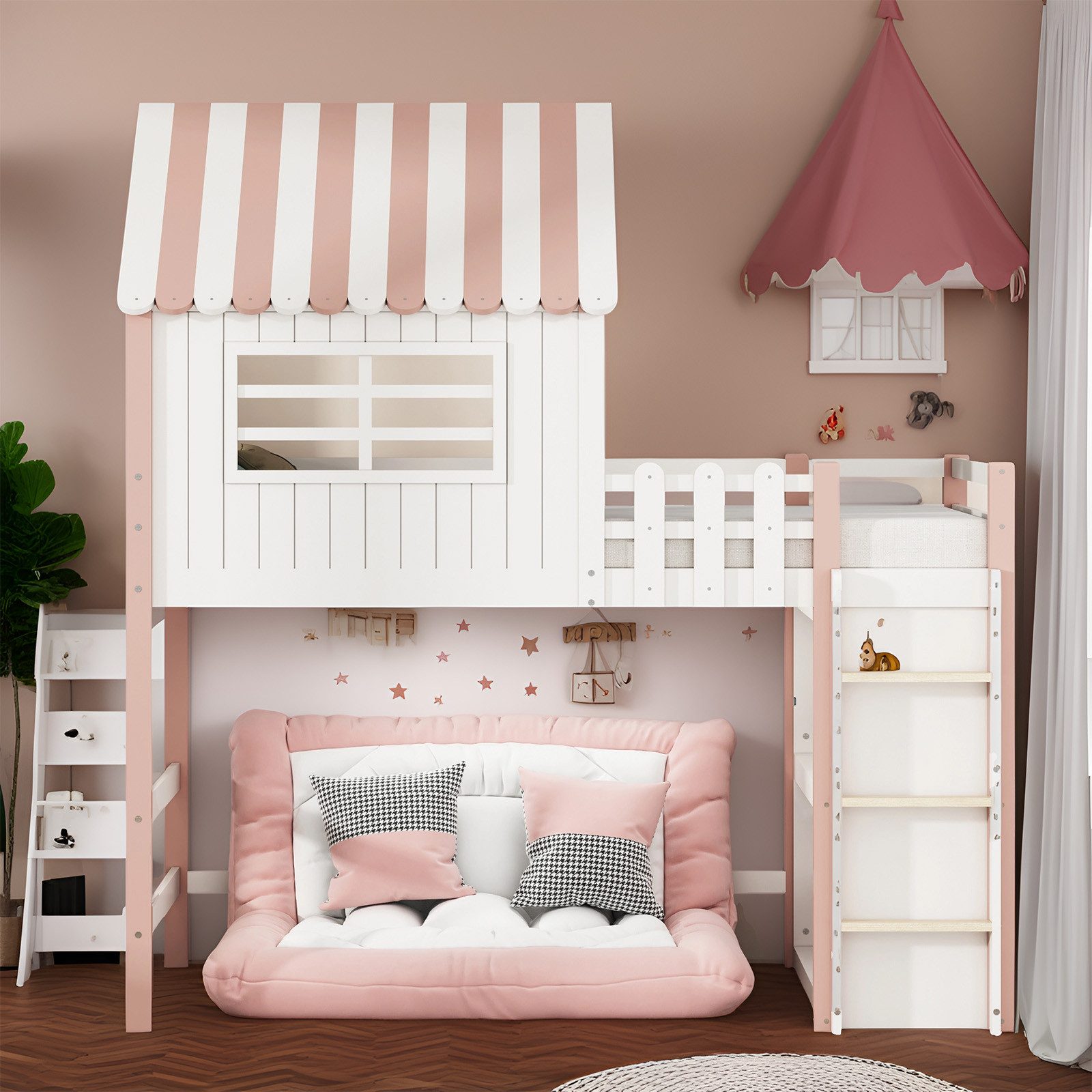 MODFU Kinderbett Massivholz Spielbett, Hochbett (mit günstig online kaufen