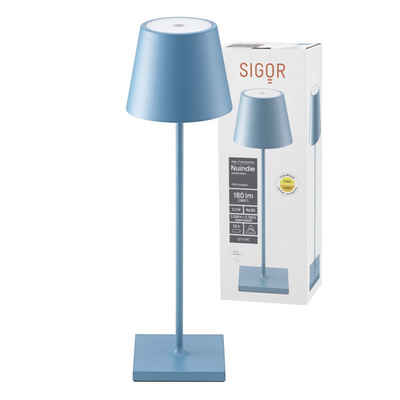 SIGOR LED Tischleuchte Tischleuchte NUINDIE Delfinblau, Dimmbar, 1 LED Platine, 2700