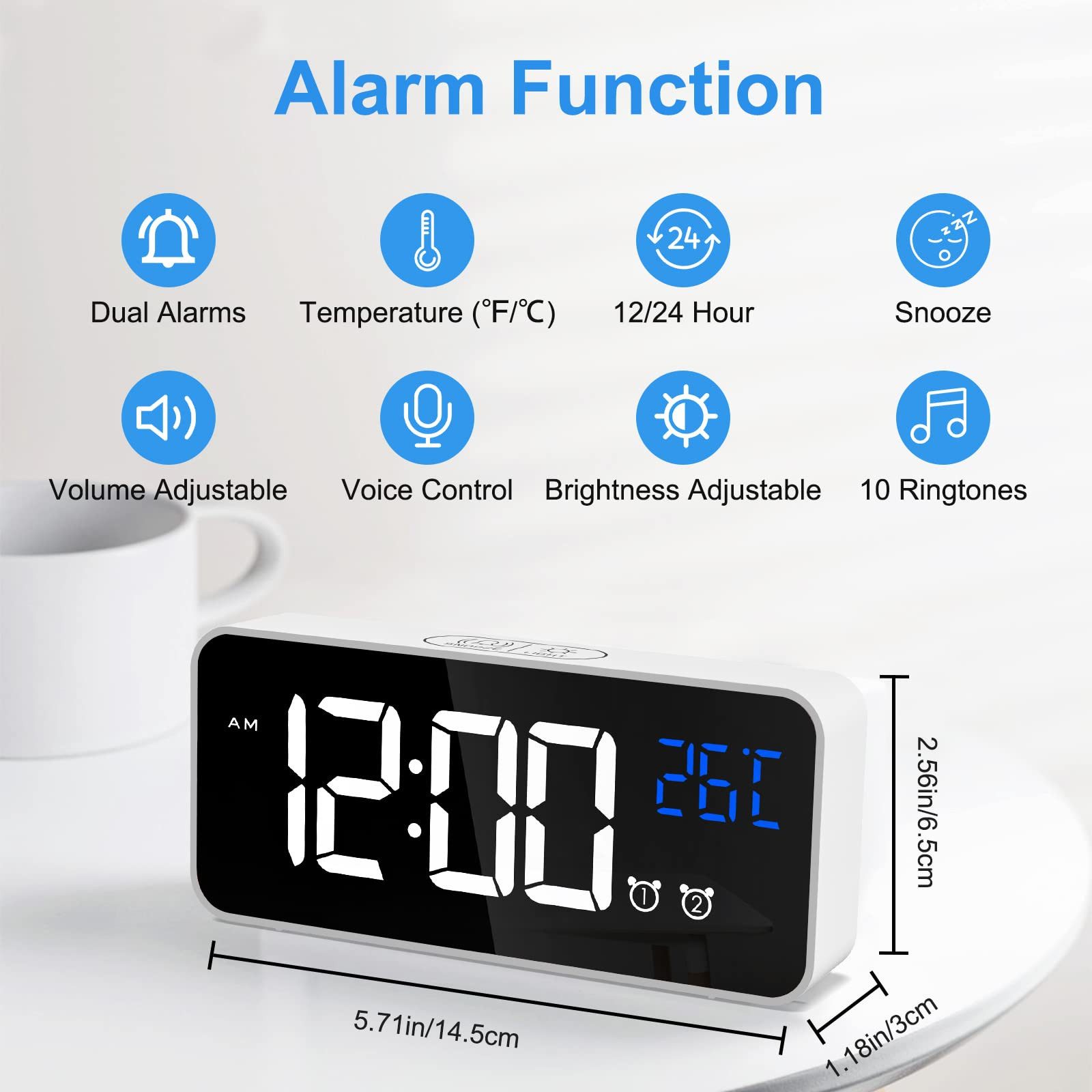 ZEUOPQ Wecker Digital Wecker, LED Temperaturanzeige, günstig online kaufen