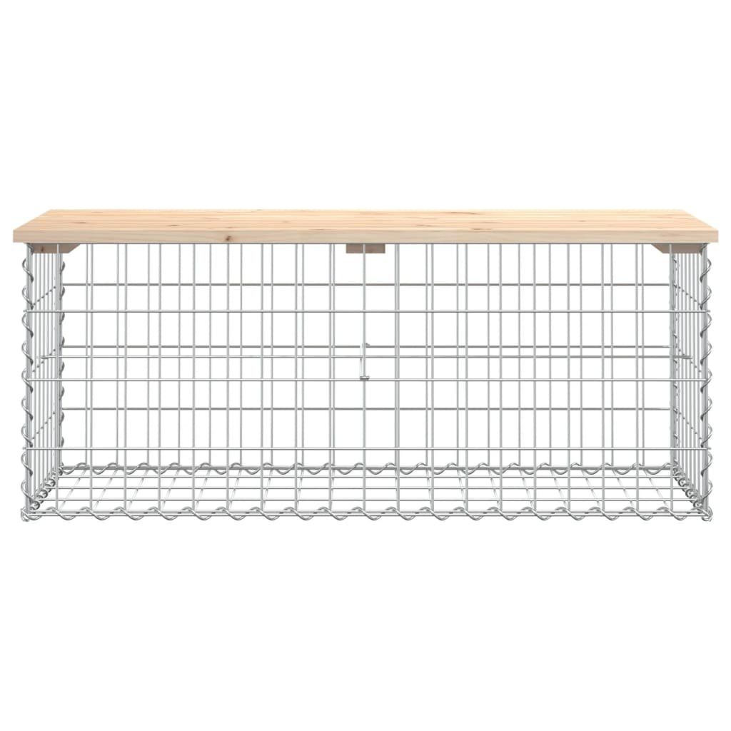 vidaXL Gartenbank Gartenbank aus Gabionen 103x44x42 cm Massivholz Kiefer (1-St)