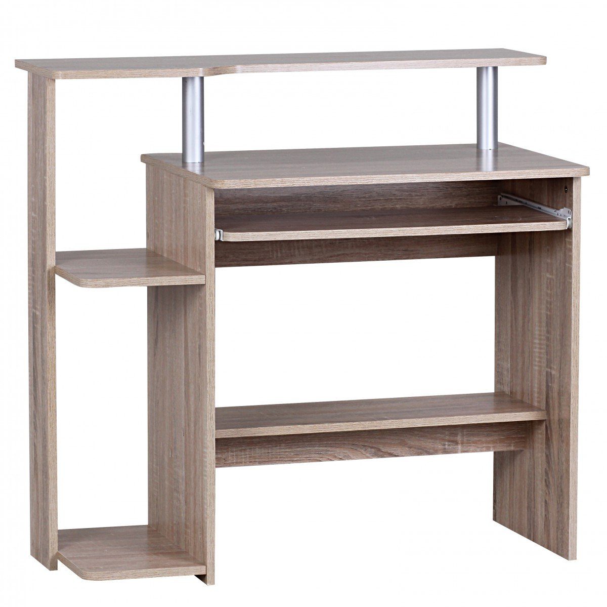 möbelando Schreibtisch Computertisch WL1.171 Sonoma 94x90,5x48,5 cm Laptop Tisch Modern mit, 94 x 90 x 48 cm (B/H/L)