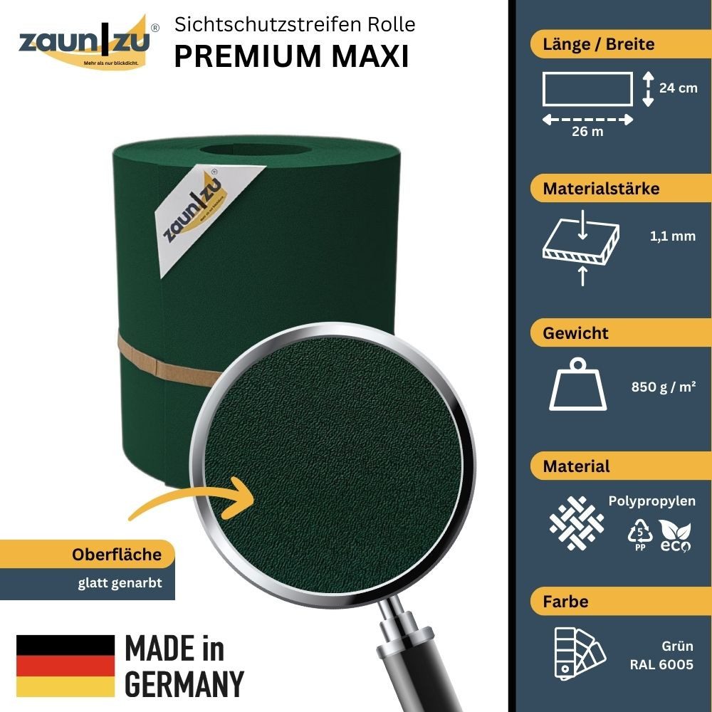 zaunzu Sichtschutzstreifen Premium Maxi für Doppelstabmatten günstig online kaufen