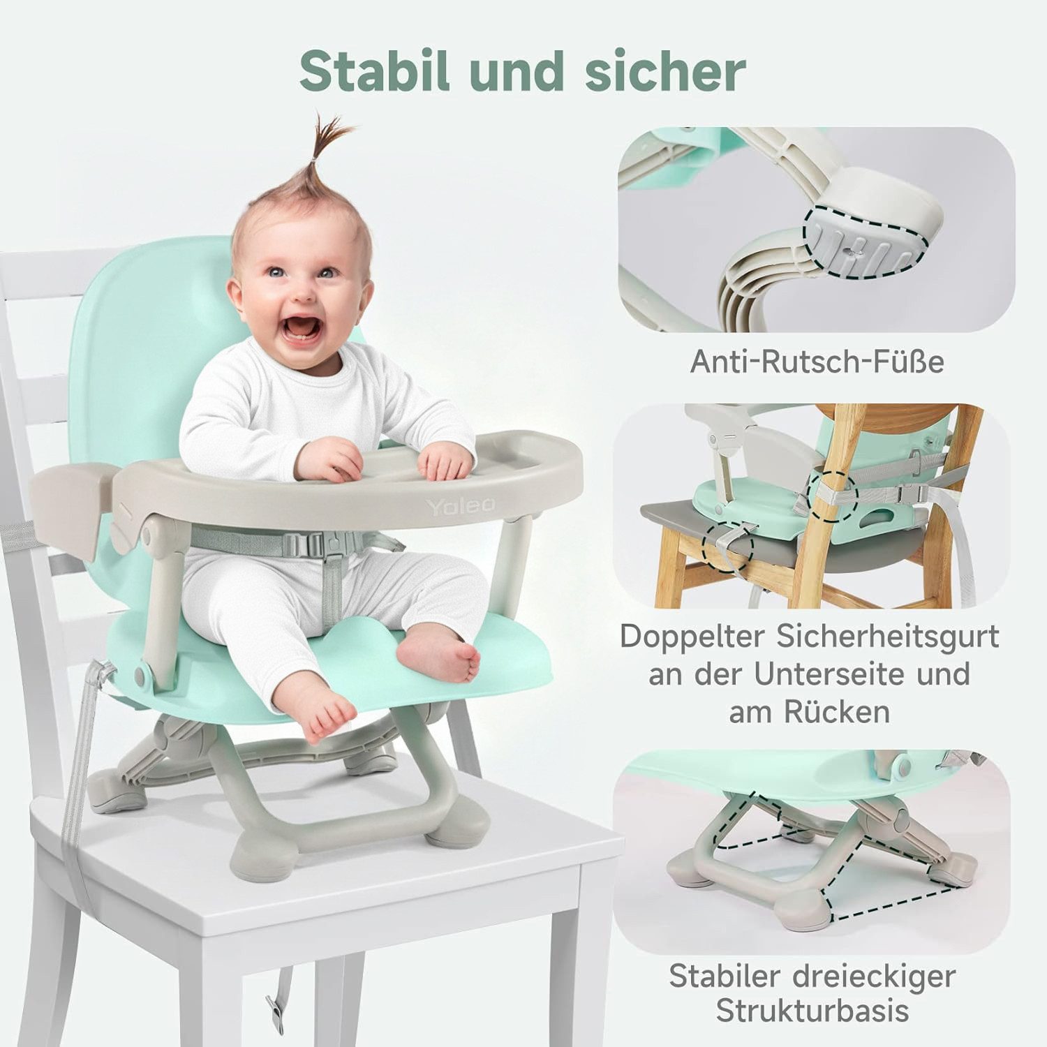 YOLEO Reisehochstuhl Sitzerhöhung Tragbar Booster kinderstiz für Kinder
