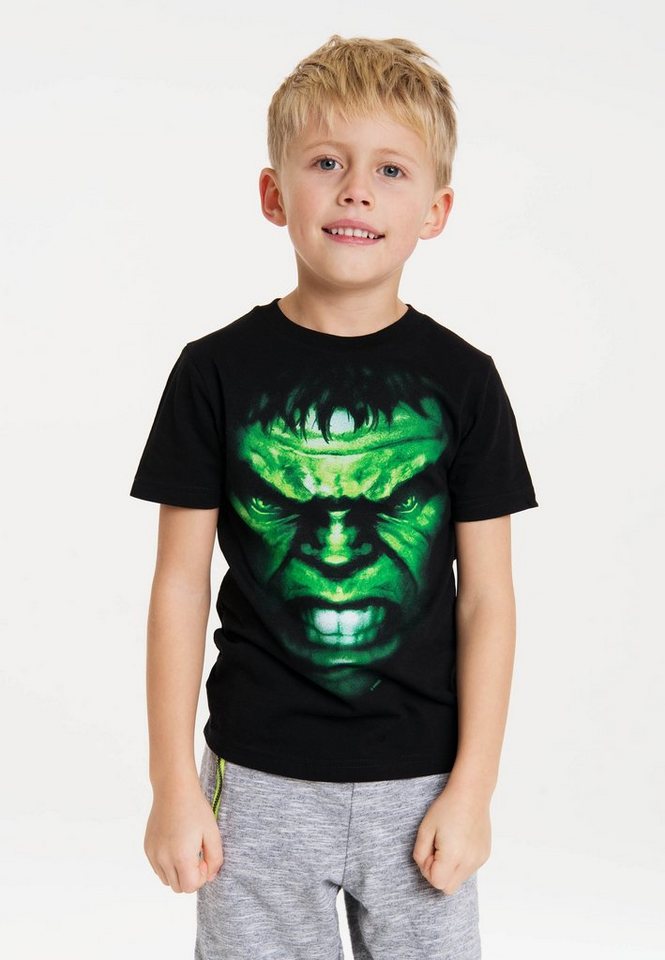 LOGOSHIRT T-Shirt Hulk Face mit lässigem Vintage-Print