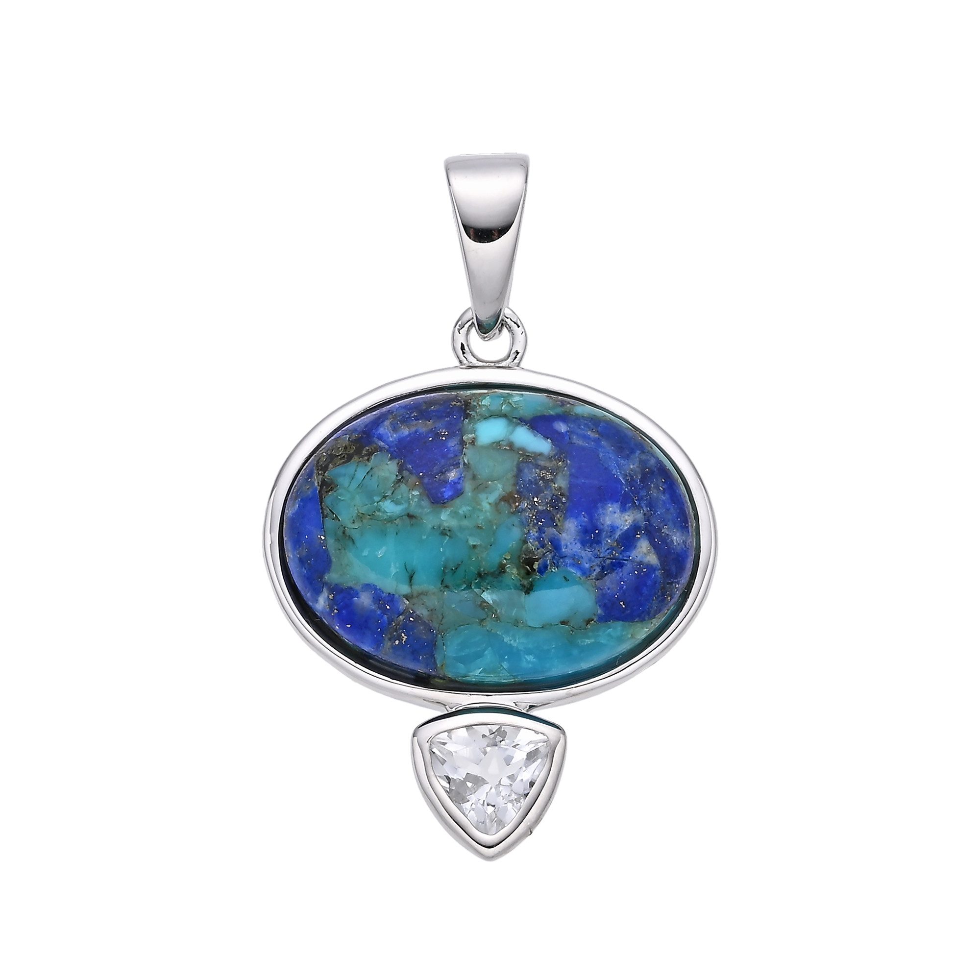 Cavill Kettenanhänger Silberanhänger 8,24 ct Topas mit Lapislazuli & Türkis günstig online kaufen