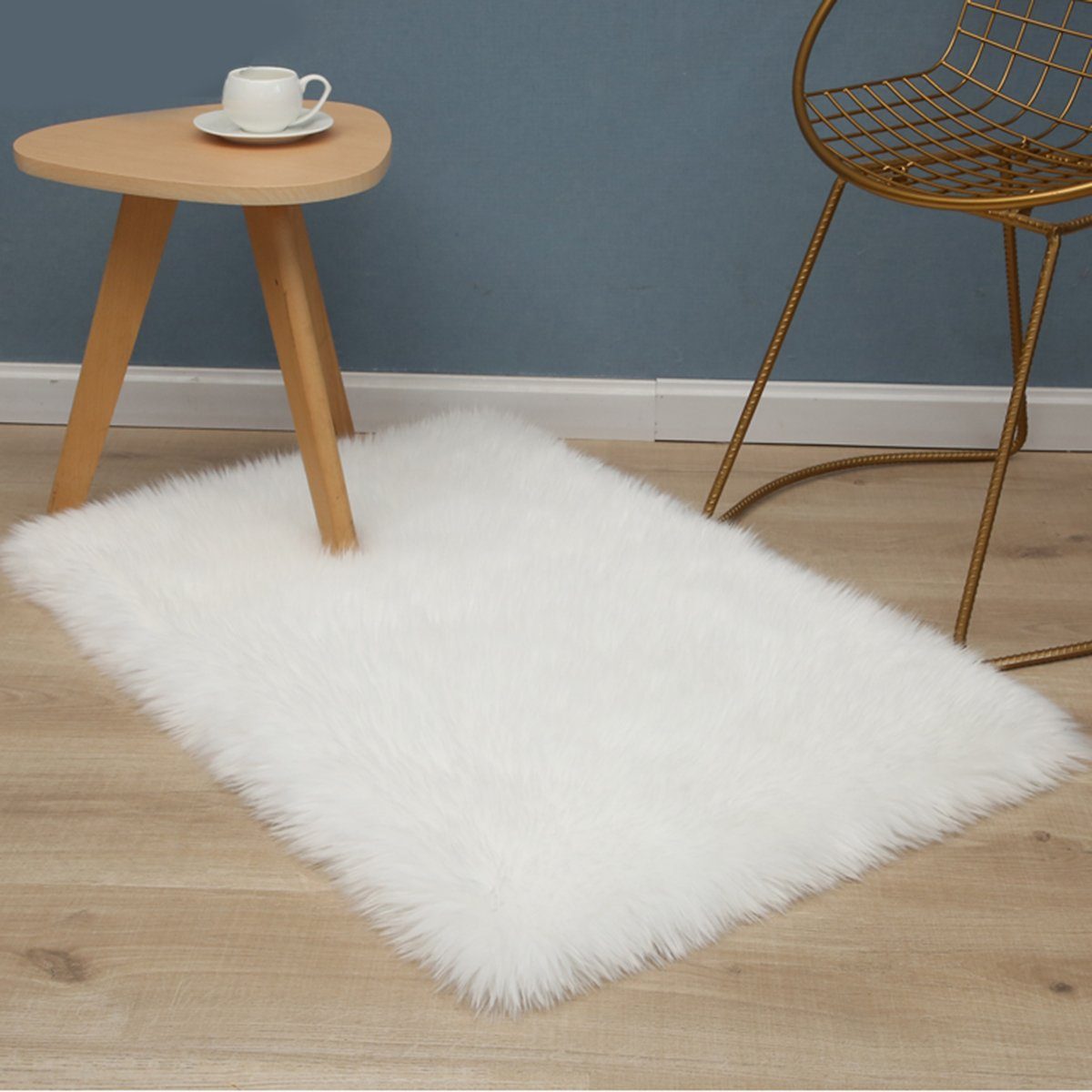 Teppich Flauschig dick, rechteckig, weich warm, Boden Home Deko, Rosnek, Höhe: 60 mm Weiß