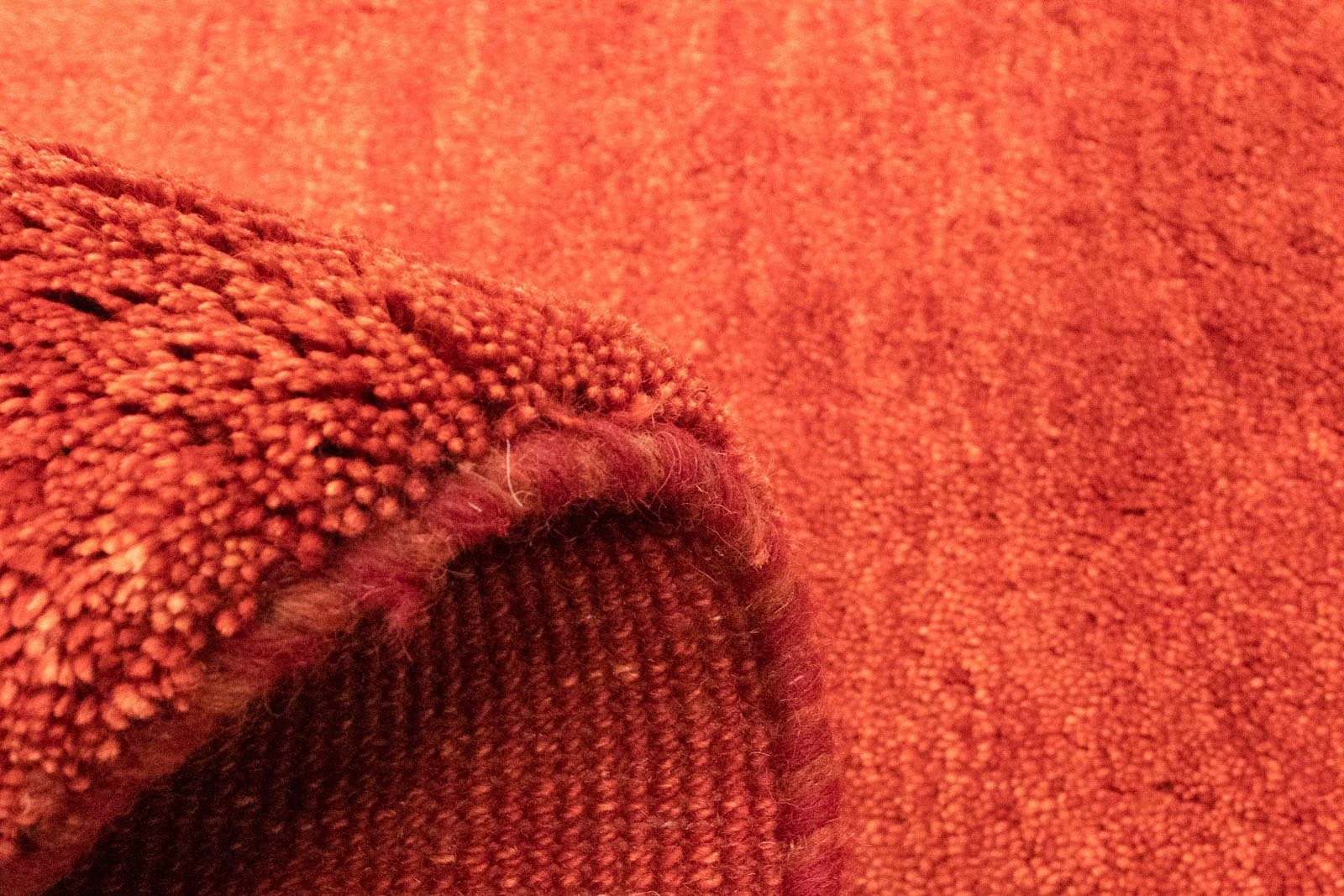 Wollteppich Gabbeh Teppich handgeknüpft rot, morgenland, mm, 18 rechteckig, handgeknüpft Höhe
