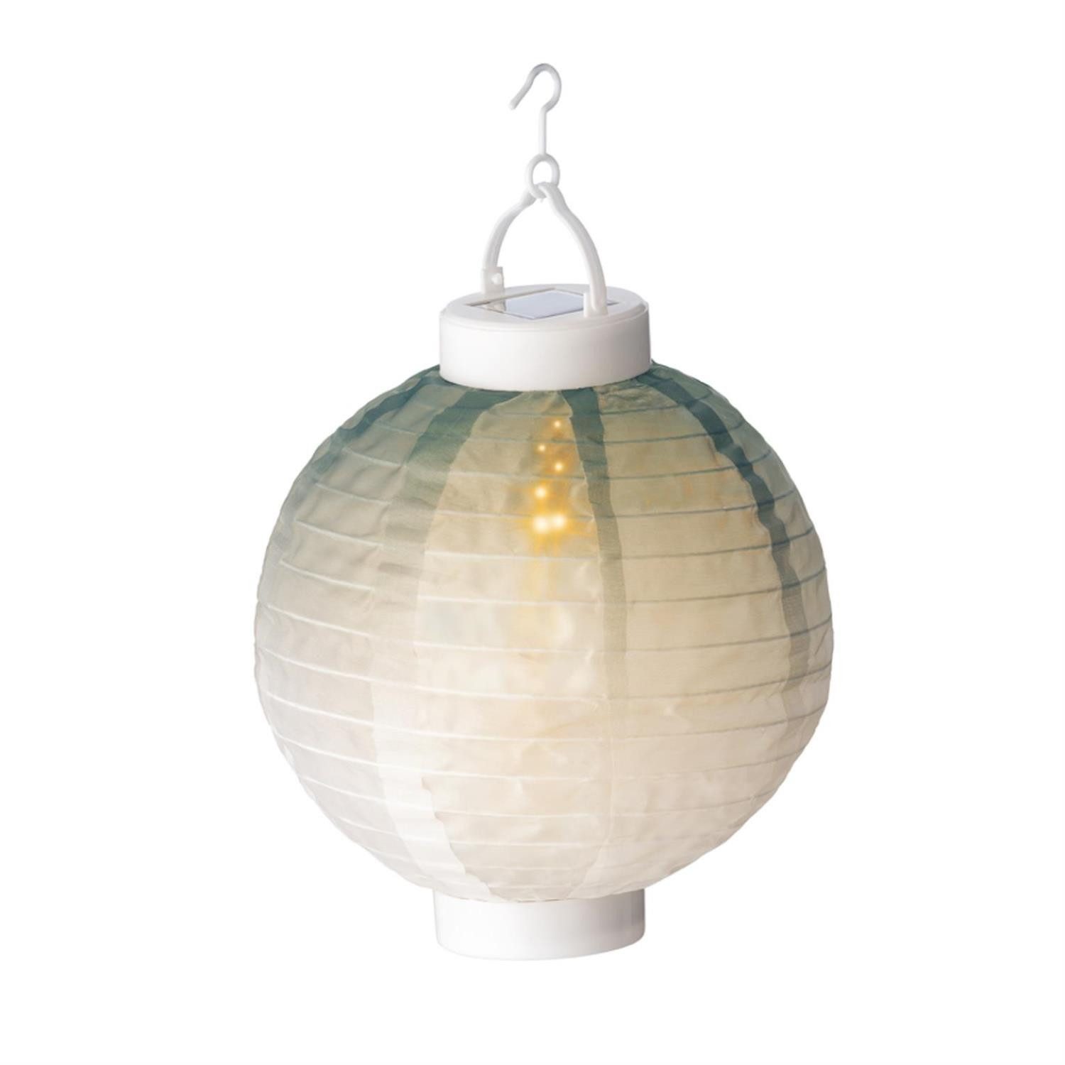 MARELIDA LED Lampion LED Solar Lampion Flammeneffekt Party Balkon Terrasse Garten 20cm grün, LED Classic, warmweiß (2100K bis 3000K)