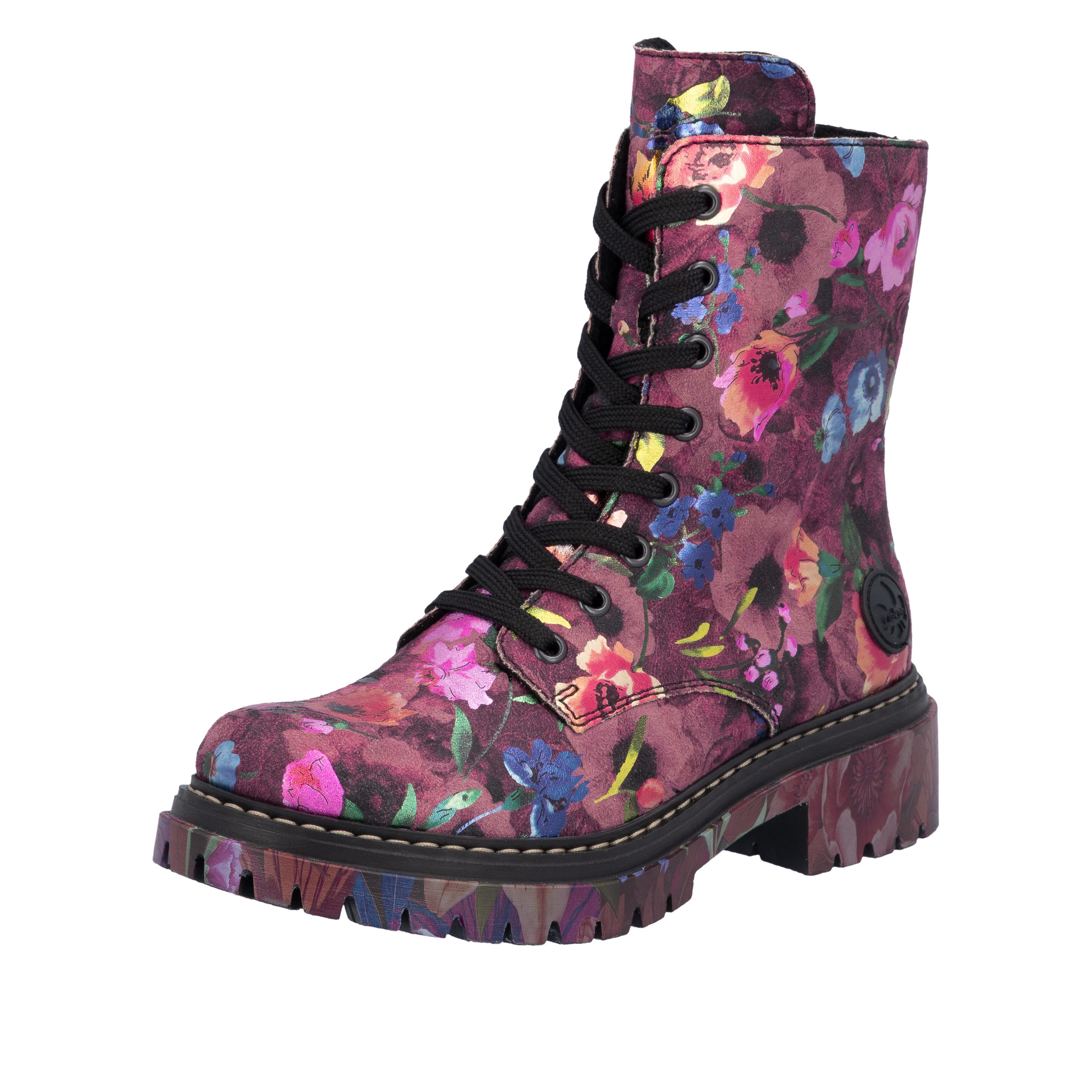 Rieker Schnürboots Schnürstiefelette, Profilsohle, in veganer Verarbeitung