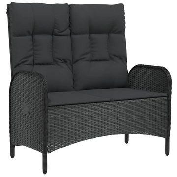 vidaXL Garten-Essgruppe 4-tlg. Garten-Essgruppe mit Kissen Schwarz Poly Rattan, (1-tlg)