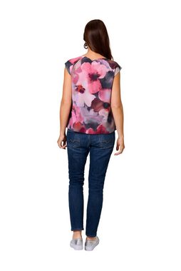 HERMANN LANGE Collection Shirttop Shirttop mit Blüten-Print Zierschließe am Ausschnitt, Flügelärmel, Blüten-Print