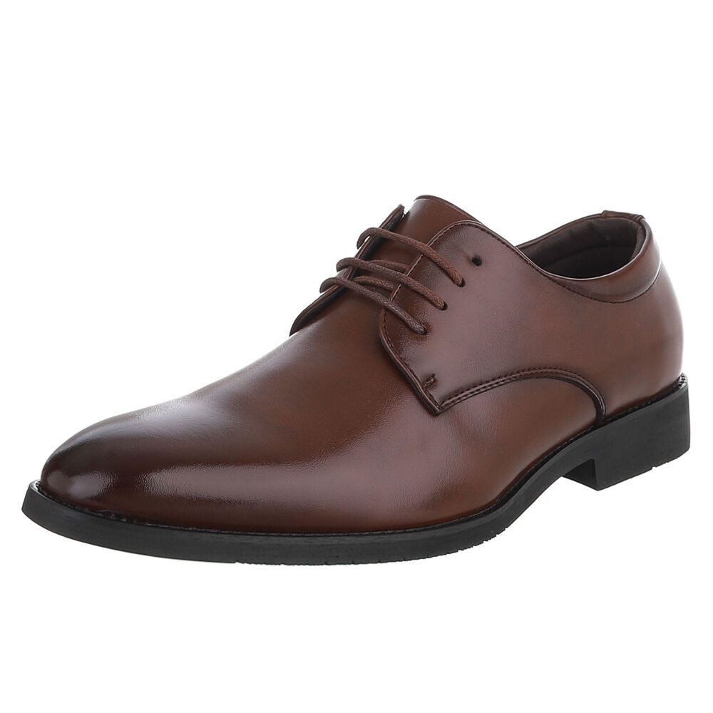 Coolwalk Herrenschuh Derby elegant Schnürschuh klassisch Schnürschuh (91563701) Blockabsatz Business-Schuhe in Braun