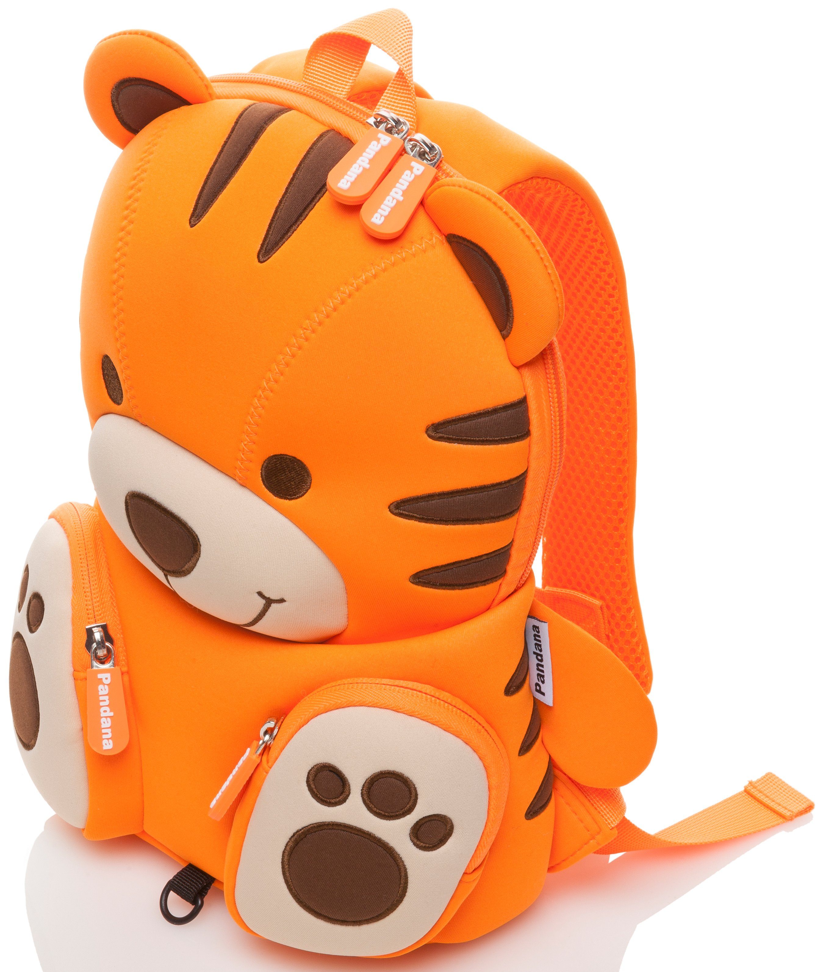 Jahren Kinderrucksack reinigendes 2 Pandana mit Anit-Lost-System), leicht (inkl. Tiger ab zur strapazierfähiges, Brustgurt Tommy Kindergartenrucksack waschbar Neoprenmaterial,