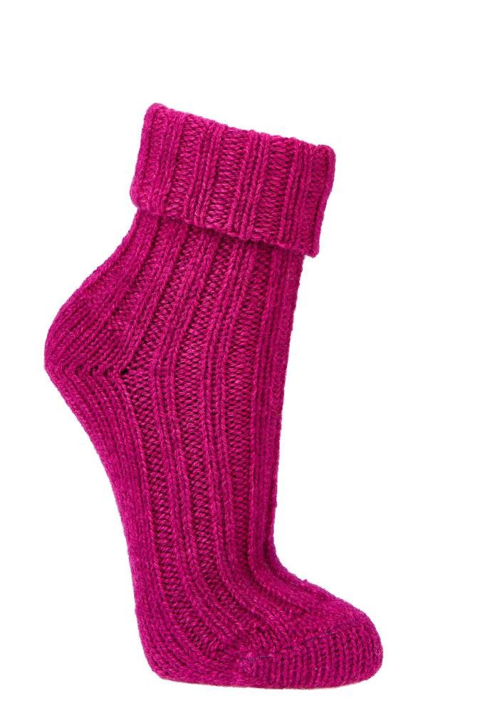 FussFreunde Kuschelsocken 2 Paar farbenfrohe Alpakasocken für Damen & Herren, wärmend und weich (Set, 2 Paar) mit doppeltem Umschlag