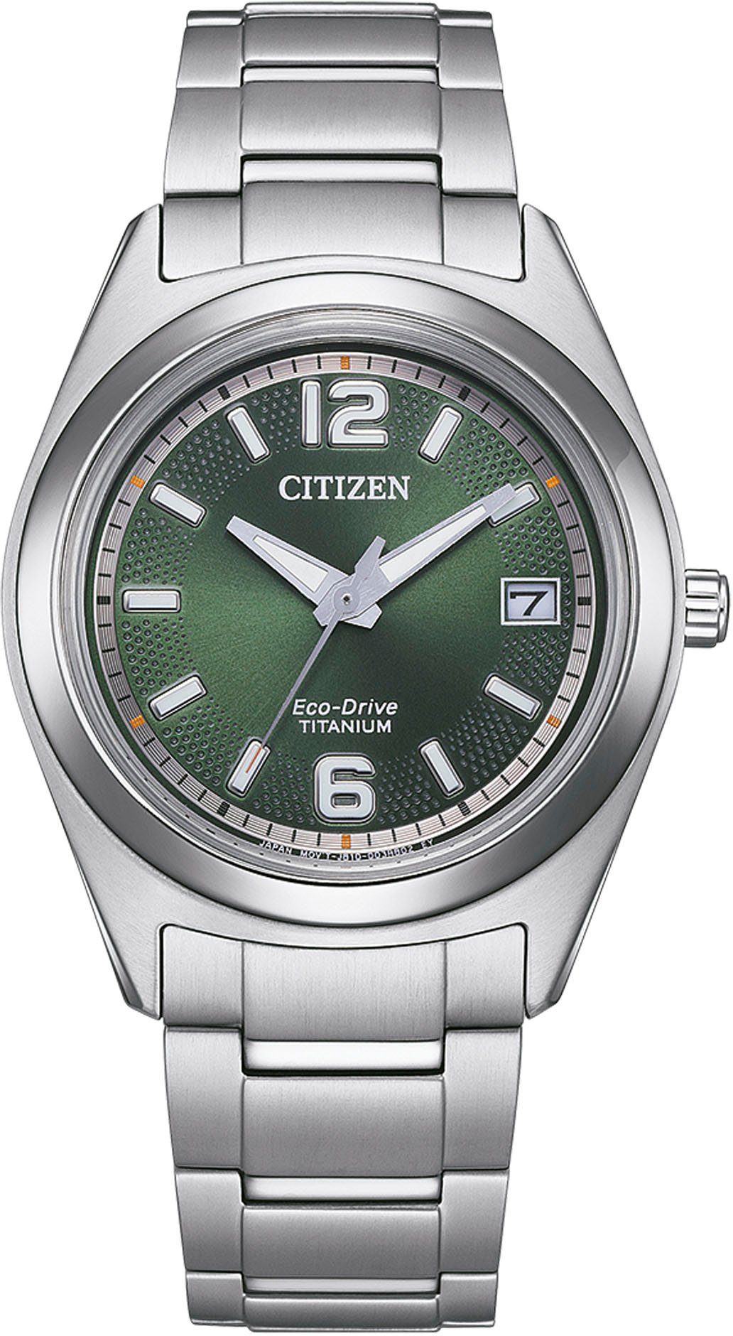 Citizen Solaruhr FE6151-82X, Armbanduhr, Damenuhr, Titanarmband, Datum, Leuchtzeiger