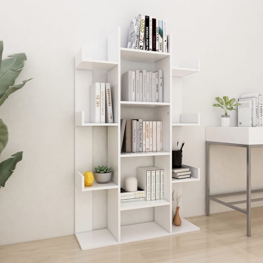 furnicato Bücherregal Weiß 86x25,5x140 cm Holzwerkstoff | Bücherschränke