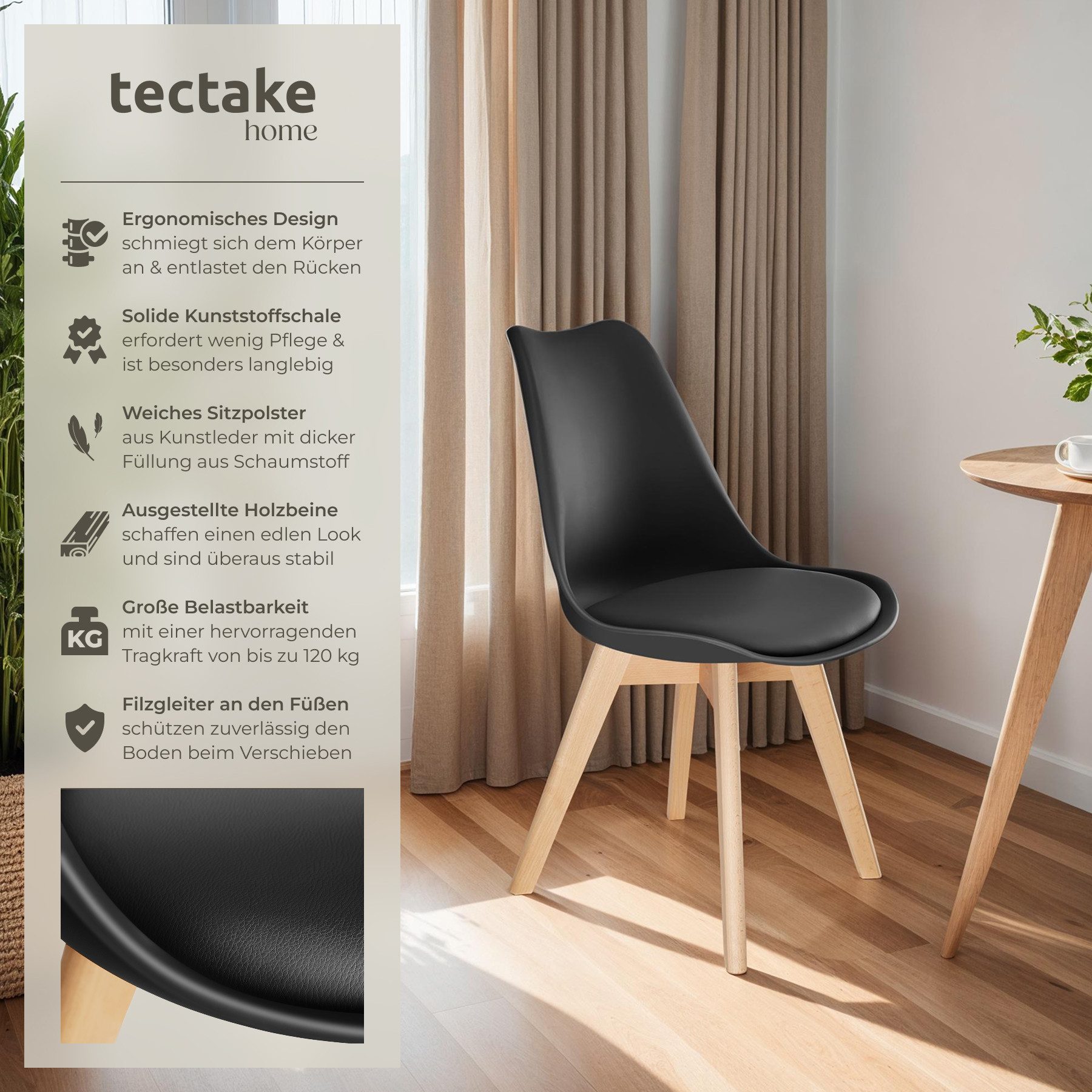 tectake Esszimmerstuhl Set Esszimmerstuhl (Set, 6 günstig online kaufen