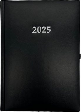 ADINA Stehsammler 2025 ADINA Buchkalender Chefplaner A5 schwarz 1 Tag 1 Seite auch sonnt