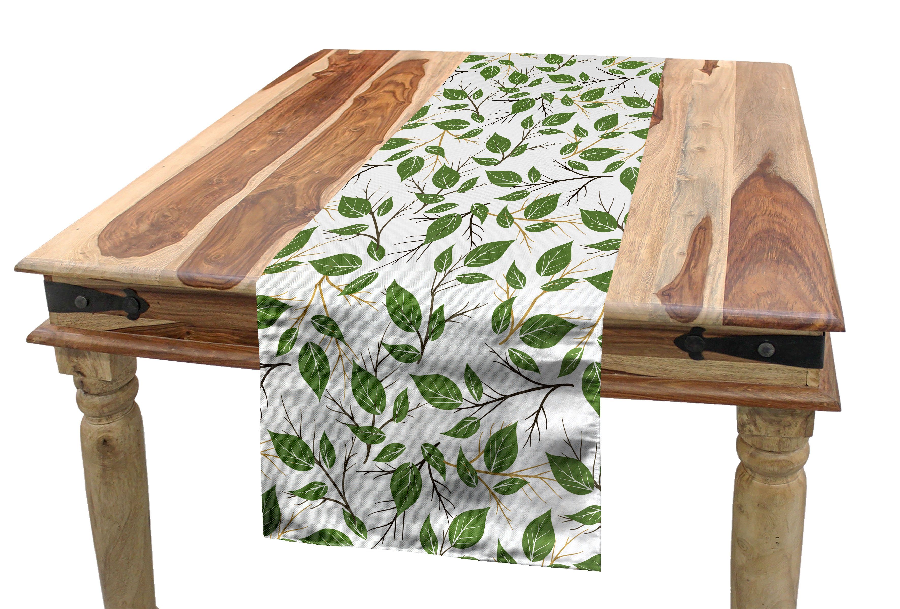 Abakuhaus Tischläufer Esszimmer Küche Rechteckiger Dekorativer Tischläufer, Aloha Belaubt Flourishing Muster