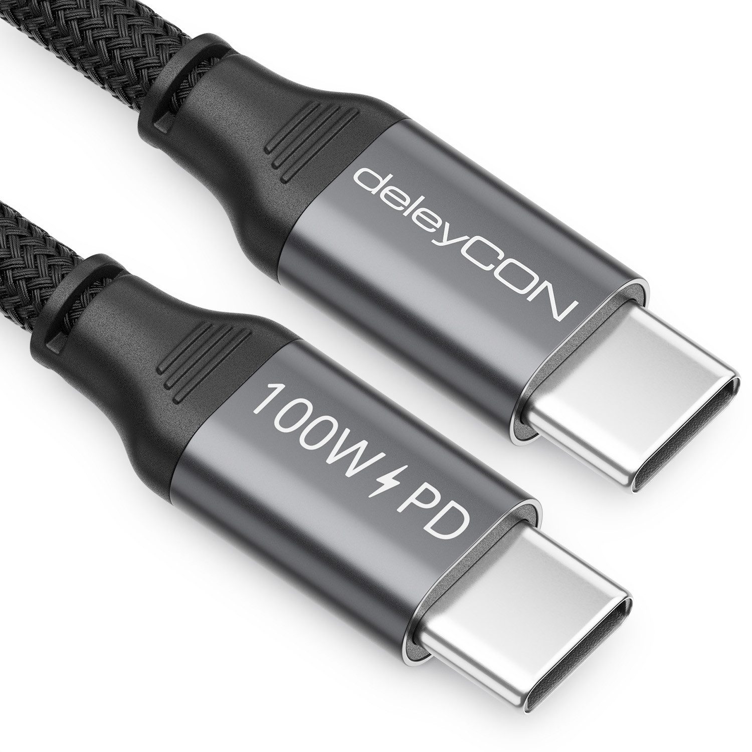deleyCON deleyCON 1m USB-C Kabel USB3.2 Gen2 (10Gbit/s, 100W, 4K60Hz) USB-Kabel