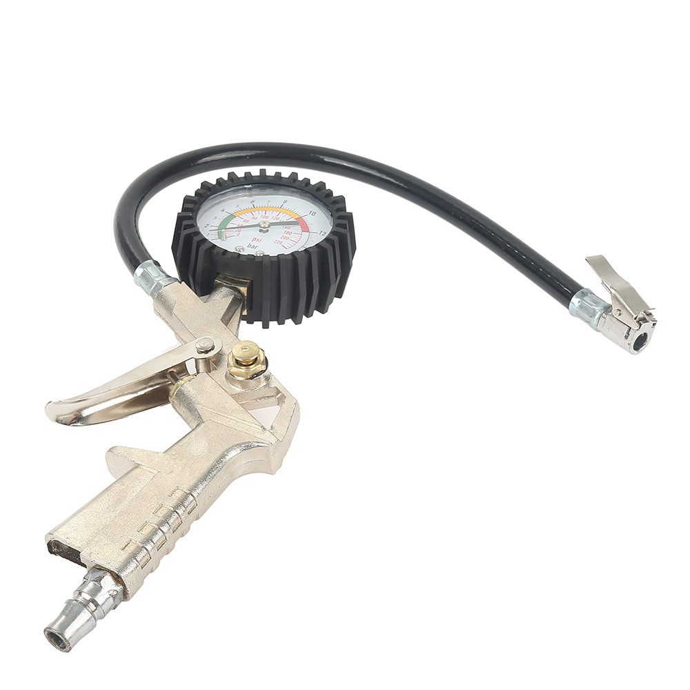 JEOBEST Druckluftgeräte-Set Druckluft-Reifenfüller mit Schlauch und Manometer
