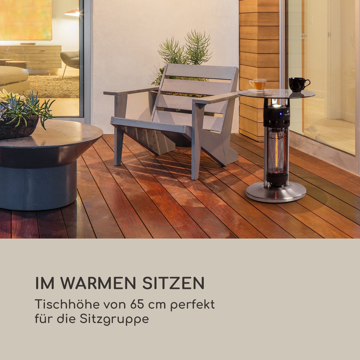 blumfeldt Heizstrahler Primal Heat 65, Infrarot Heizstrahler Terrasse Terrassenheizstrahler Infrarotstrahler