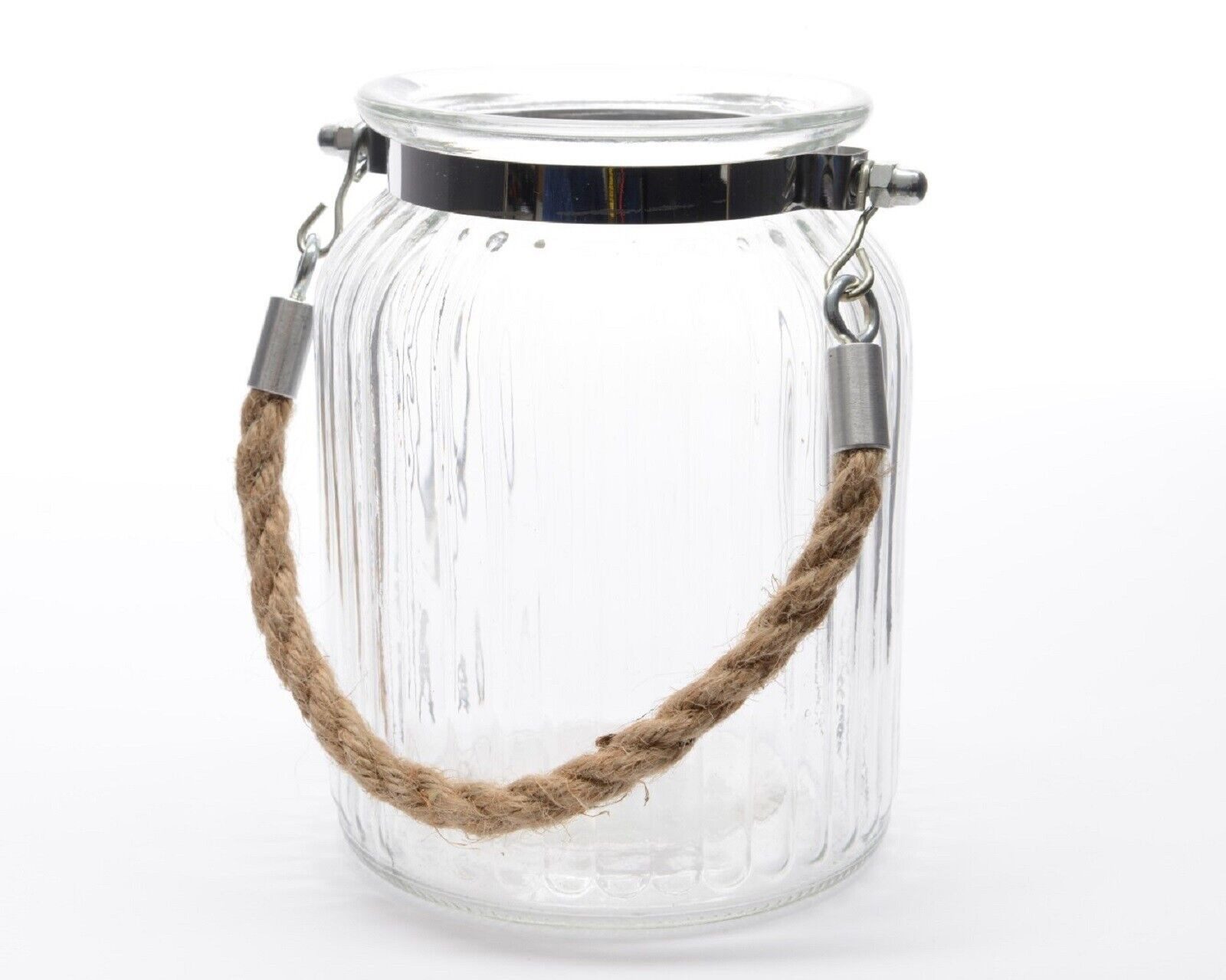 Kaemingk Windlicht Windlicht Teelichthalter Glas Juteseil Ø.11 cm H.14,5 cm klar