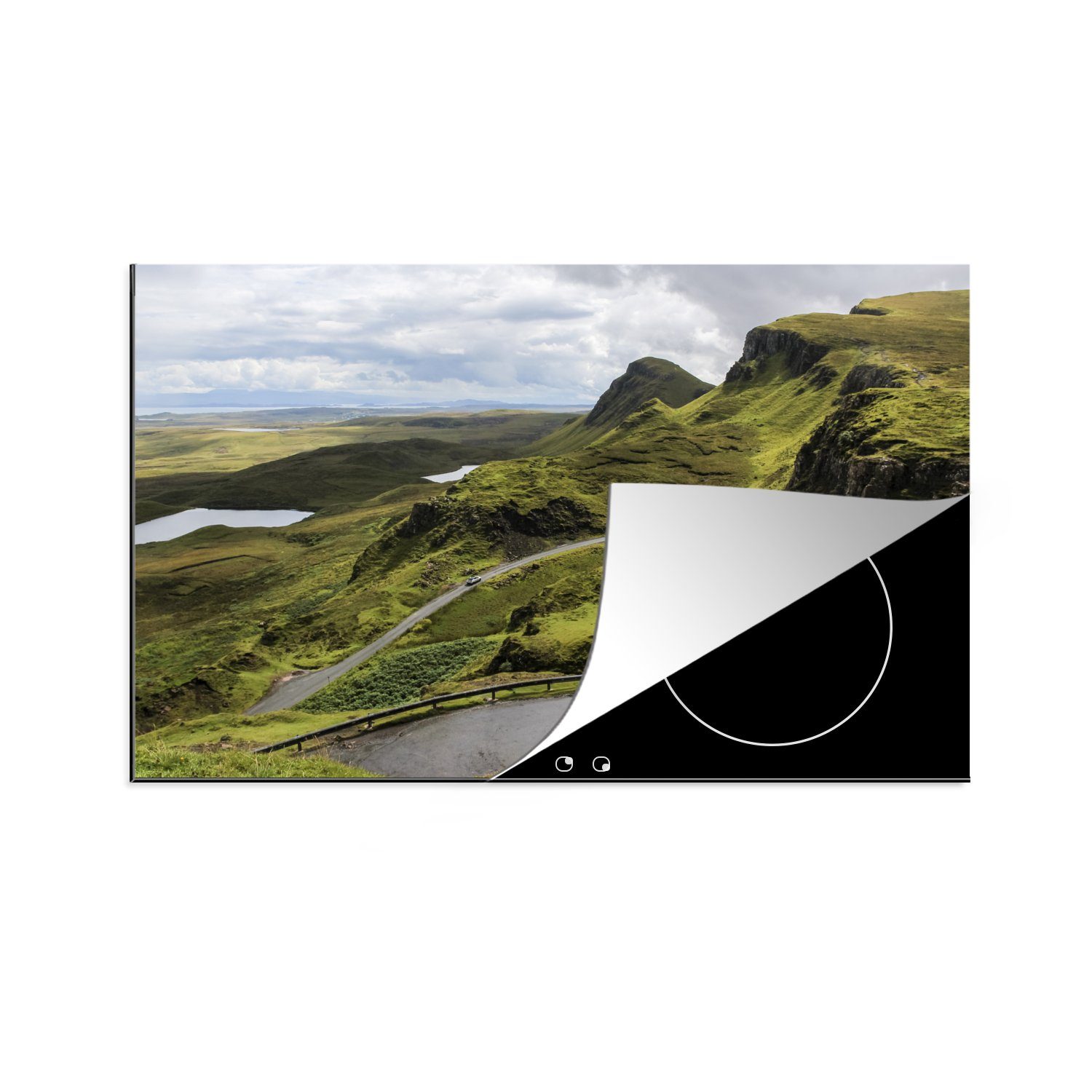 MuchoWow Herdblende-/Abdeckplatte Straße durch die Berge in. Schottland, Vinyl, (1 tlg), 81x52 cm, Induktionskochfeld Schutz für die küche, Ceranfeldabdeckung