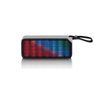 Lenco BT-191BK 2.0 Bluetooth-Lautsprecher (7 W, 8 Std Akkulaufzeit, AUX-Eingang, MicroSD, LED-Beleuchtung, in 3 Farben)